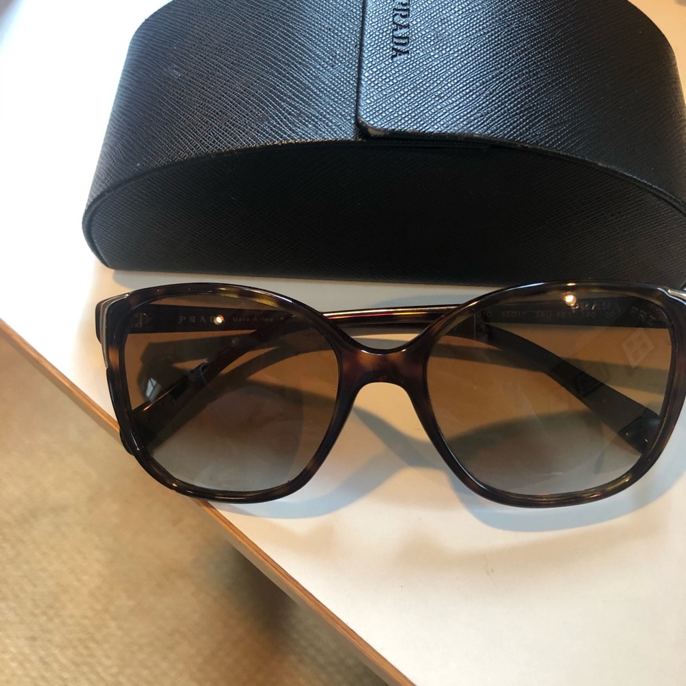 Prada brown sunglasses with case- never worn